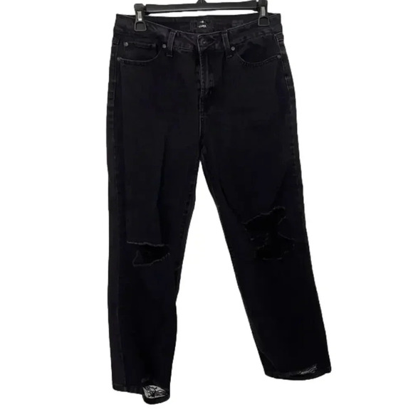 REWASH High Rise Vintage Distressed Black Jeans - Picture 1 of 6